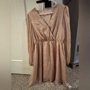 Cupshe Tan Long Sleeve Dress